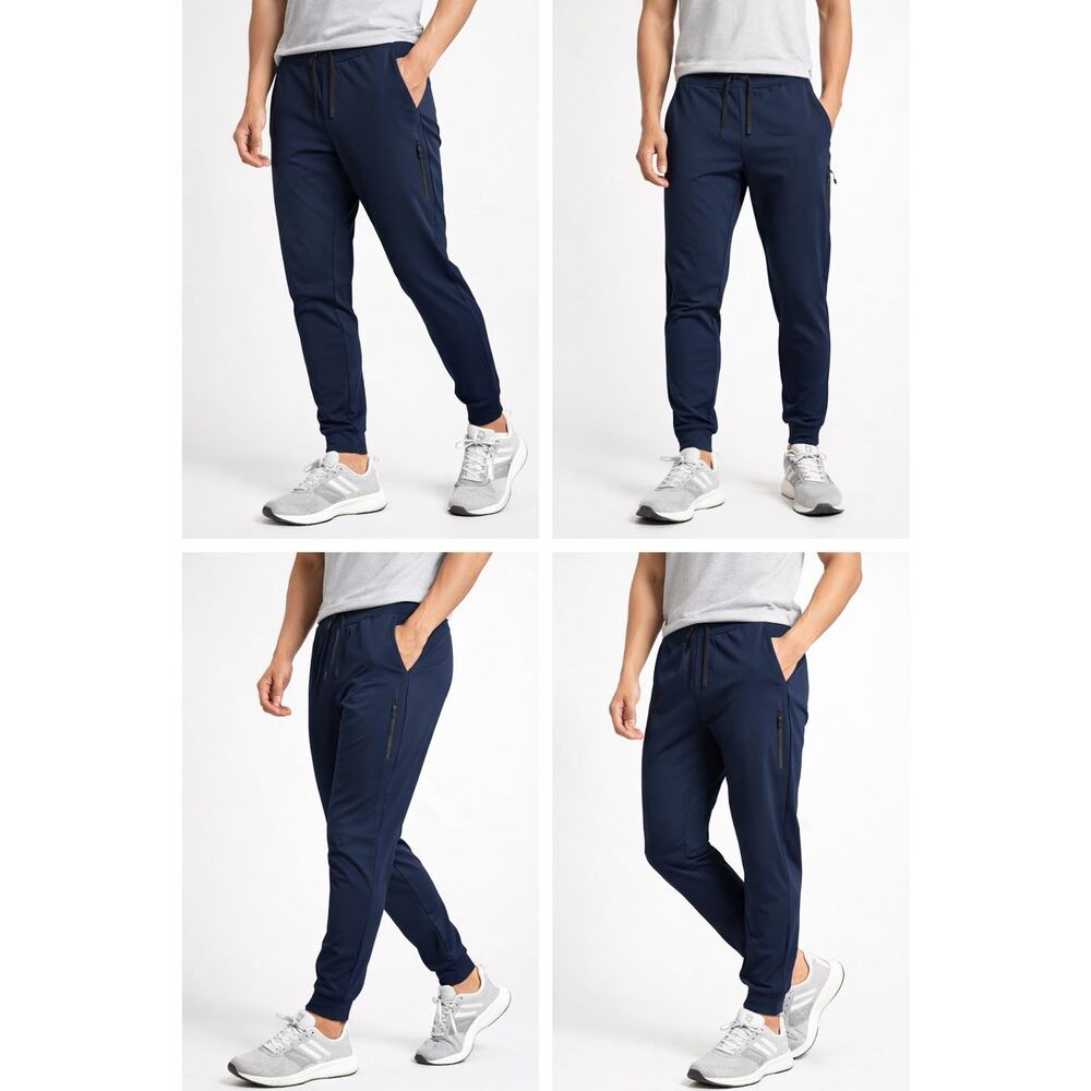 Asher Jogger Pants Mens Medium Blue Athletic Size Zip Pocket Drawstring NWT